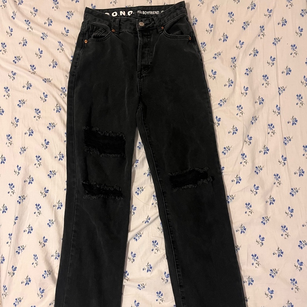 Womens 90s Highwaisted Ripped Baggy Boyfriend Jeans